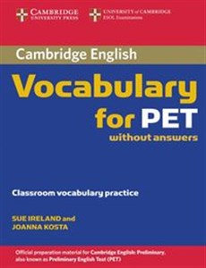 Cambridge Vocabulary for PET Edition without answers Classroom vocabulary practice to buy in Canada