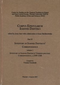 Inventory of Ioannes Dantiscus' Correspondence, part 4, vol. 1  Bookshop