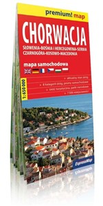 Chorwacja Słowenia, Bośnia i Hercegowina, Serbia, Czarnogóra, Kosowo, Macedonia mapa samochodowa 1:650 000 polish books in canada