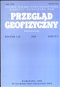 Przegląd Geofizyczny Rocznik LIII 1/2008 Kwartalnik online polish bookstore