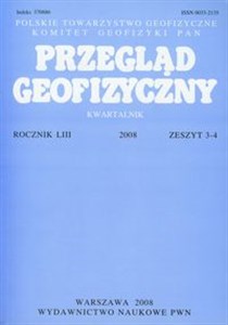 Przegląd Geofizyczny Kwartalnik Rocznik LIII 2008 zeszyt 3-4 polish books in canada