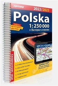 Polska atlas samochodowy 1:250 000 + Europa 1:4 000 000 chicago polish bookstore