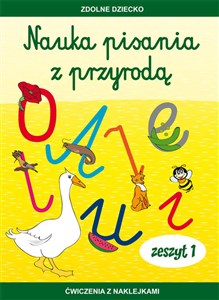 Nauka pisania z przyrodą Zeszyt 1 Ćwiczenia z naklejkami pl online bookstore