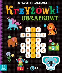 Krzyżówki obrazkowe z koalą. Od 6 lat. Wpisuję i rozwiązuję  