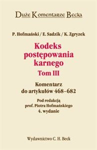 Kodeks postępowania karnego Tom 3 Komentarz do artykułów 468-682 - Polish Bookstore USA