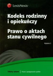 Kodeks rodzinny i opiekuńczy Prawo o aktach stanu cywilnego  chicago polish bookstore