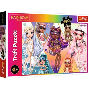 Trefl puzzle 160 Wesołe przyjaciółki Rainbow high MGA 