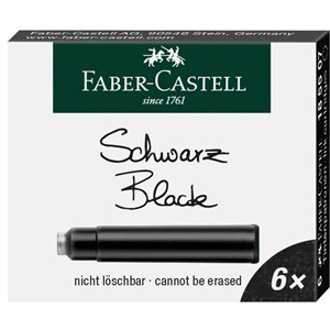 Naboje atramentowe krótkie Faber-Castell czarne 6 sztuk online polish bookstore