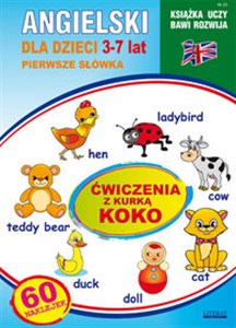 Angielski dla dzieci 23 Pierwsze słówka 3-7 lat Ćwiczenia z kurką Koko 60 naklejek pl online bookstore