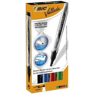 Marker suchościeralny Velleda Liquid Ink medium mix kolorów 4 sztuki polish usa