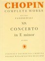 Chopin Complete Works XIX Concerto in E minor  books in polish