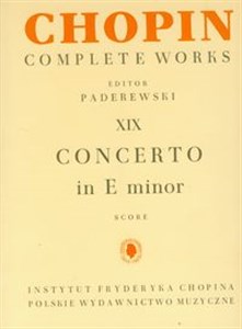 Chopin Complete Works XIX Concerto in E minor  books in polish