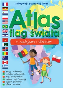 Atlas flag świata z naklejkami i plakatem  