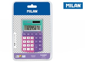 Kalkulator kieszonkowy MILAN POCKET SUNSET zielono - fioletowo - różowy 