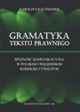 Gramatyka tekstu prawnego Spójność komunikacyjna w polskim i węgierskim kodeksie cywilnym  