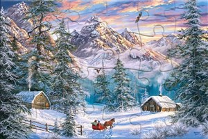 Puzzlowa kartka pocztowa Mountain Christmas KAR-024005 pl online bookstore