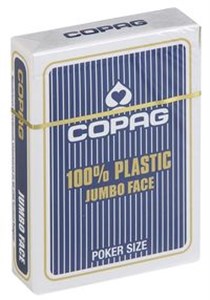 Karty do gry Copag 100% Plastic Poker size Jumbo Index granatowe  