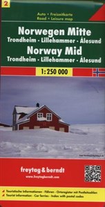 Norwegia część centralna Trondheim - Lillehammer - Alesund, 1:250 000 - Polish Bookstore USA