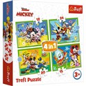 Puzzle 4w1 Wśród przyjaciół Mickey Mouse - 