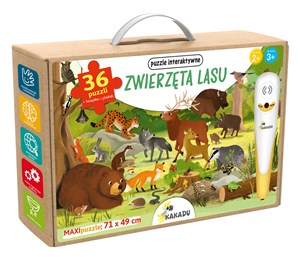 Zwierzęta lasu Puzzle interaktywne Kakadu  