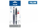 Zestaw MILAN: Długopis + ołówek automatyczny CAPSULE SILVER slim na blistrze - 