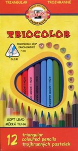 Kredki ołówkowe trójboczne 7mm 12 kolorów pl online bookstore
