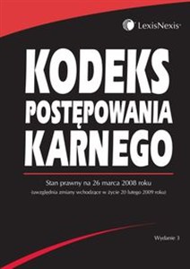 Kodeks postępowania karnego Stan prawny na 26 marca 2008 roku buy polish books in Usa