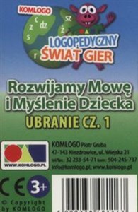 Karty Rozwijamy mowę i myślenie dziecka Ubranie część 1 pl online bookstore