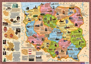 Polska Województwa mapa konturowa 1:1 500 000 Junior (Mappuzzle) Plakat Bookshop