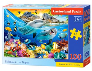 Puzzle 100 Delfiny w tropikach B-111169  