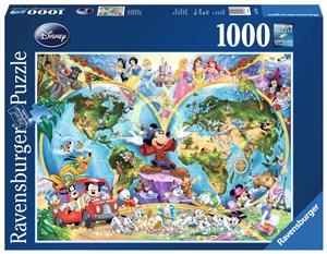 Puzzle 1000 Disney Mapa świata wg Disney'a  Bookshop