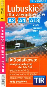 Lubuskie dla zawodowców mapa samochodowa A2, A4, A18 to buy in Canada