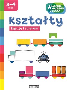 Kształty Rysuję i ścieram + pisak Akademia Mądrego Dziecka. 3-4 lata  