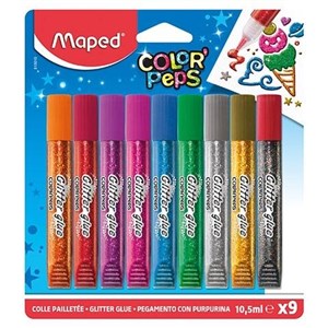 Klej z brokatem Maped colorpeps 9 kolorów x 10,5 ml Polish Books Canada