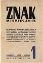 Miesięcznik "Znak"Reprint nr 1 z 1946 roku   - 