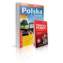 Polska 2016/2017. Atlas samochodowy w skali 1:250 000 + Europa 1:4 000 000 + pierwsza pomoc - krok po kroku  
