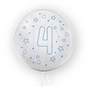 Balon 45cm Gwiazdki cyfra 4 niebieski TUBAN   