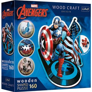 Puzzle drewniane Avengers Nieustraszony Kapitan Ameryka 160  