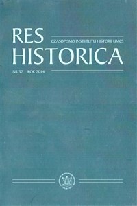 Res Historica T.37  Polish Books Canada