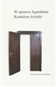 W sprawie Agambena Konteksty krytyki to buy in USA