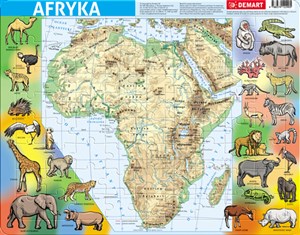 Puzzle ramkowe 72 Afryka mapa fizyczna polish usa