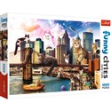 Puzzle Funny Cities - Koty w Nowym Jorku 1000 - 