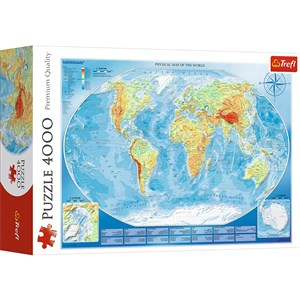 Puzzle Wielka mapa fizyczna świata 4000 pl online bookstore