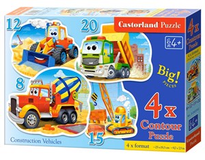 Puzzle 4w1 Contour Construction Vehicles polish books in canada