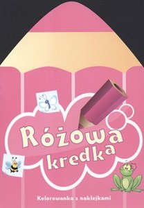 Różowa kredka Kolorowanka z naklejkami in polish