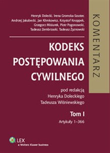 Kodeks postępowania cywilnego Komentarz Tom 1  Polish Books Canada