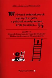 107 równań różniczkowych wyższych rzędów z pełnymi rozwiązaniami krok po kroku pl online bookstore