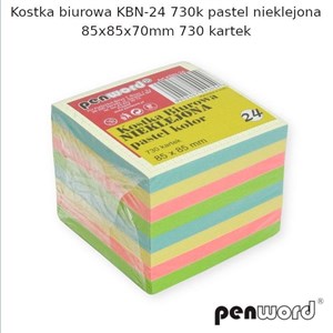 Kostka biurowa pastel 85x85x70mm 730K   