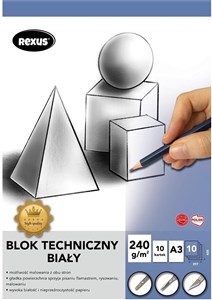 Blok techniczny A3/10K biały Premium  