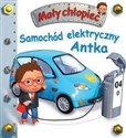 Samochód elektryczny Antka. Mały chłopiec  